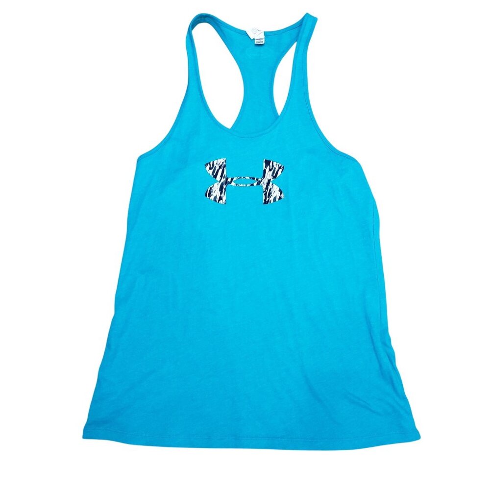 Under Armour Womens HeatGear Loose Fit Racerback Tank Top Blue Medium